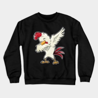 Dabbing Chicken Farmer Farm Boys Girls Dab Funny Farming Crewneck Sweatshirt